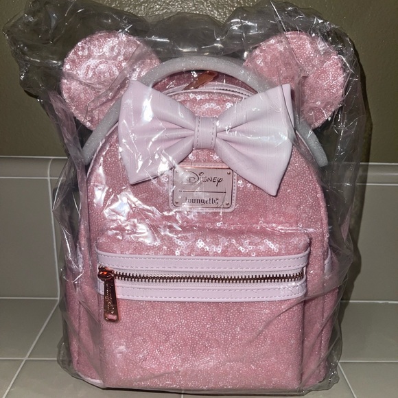 Loungefly Bags Disney Loungefly Pink Cotton Candy Minnie Backpack